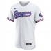Texas Rangers Men's Nike White Home Authentic Custom Patch Jersey