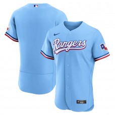 Texas Rangers Men's Nike Light Blue Alternate Authentic Team Logo Jersey