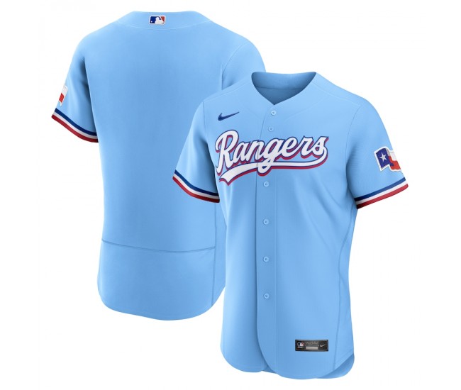 Texas Rangers Men's Nike Light Blue Alternate Authentic Team Logo Jersey