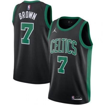 Boston Celtics Brown Jordan 2023 Men Swingman Statement Edition Jersey Black