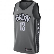 Brooklyn Nets Harden Jordan 2023 Men Swingman Statement Edition Jersey Gray