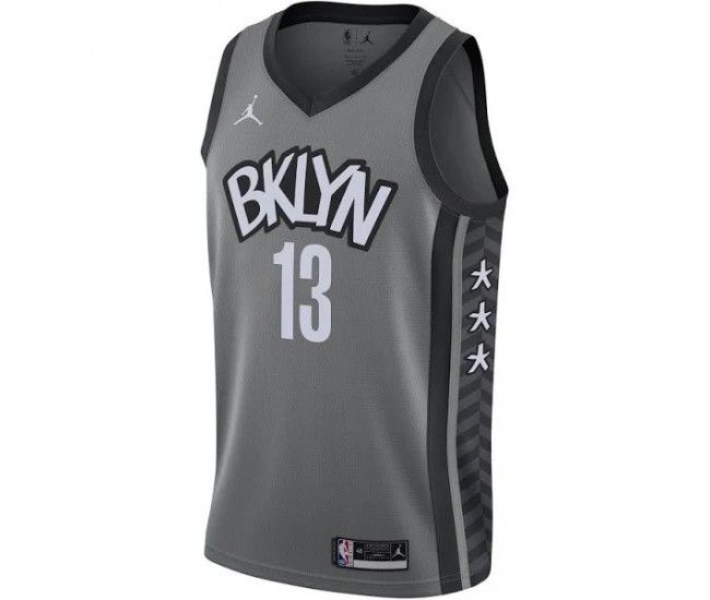 Brooklyn Nets Harden Jordan 2023 Men Swingman Statement Edition Jersey Gray