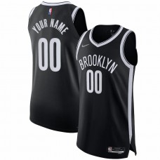 Brooklyn Nets Men's Nike Black 2021/22 Diamond Swingman Authentic Custom Jersey - Icon Edition