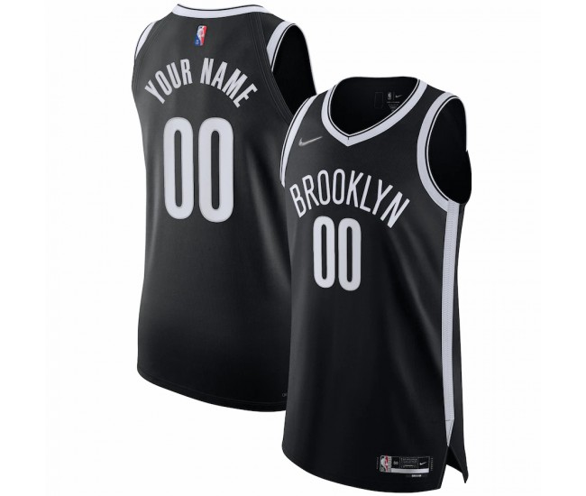 Brooklyn Nets Men's Nike Black 2021/22 Diamond Swingman Authentic Custom Jersey - Icon Edition