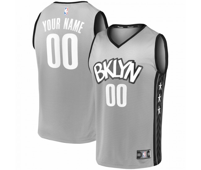Brooklyn Nets Men's Fanatics Branded Gray Fast Break Replica Custom Jersey - Statement Edition