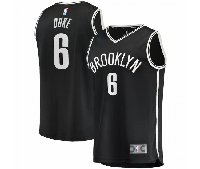 Brooklyn Nets David Duke Jr. Men's Fanatics Branded Black 2021/22 Fast Break Replica Jersey - Icon Edition