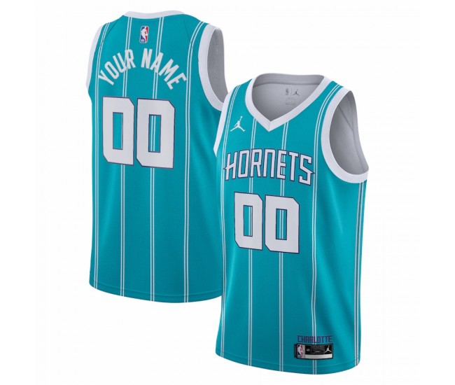 Charlotte Hornets Men's Jordan Brand Teal 2020/21 Swingman Custom Jersey - Icon Edition
