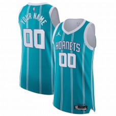 Charlotte Hornets Men's Nike Teal 2021/22 Diamond Swingman Authentic Custom Jersey - Icon Edition