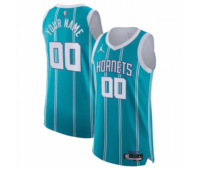 Charlotte Hornets Men's Nike Teal 2021/22 Diamond Swingman Authentic Custom Jersey - Icon Edition