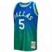 Dallas Mavericks Jason Kidd Men's Mitchell & Ness Green/Navy 1994/95 Hardwood Classics Fadeaway Swingman Player Jersey