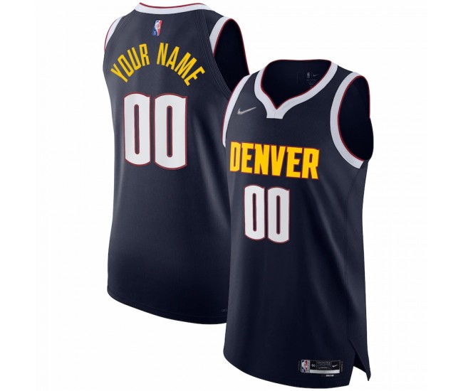 Denver Nuggets Men's Nike Navy 2021/22 Diamond Swingman Authentic Custom Jersey - Icon Edition