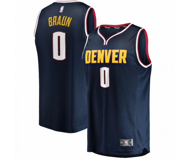 Denver Nuggets Christian Braun Men's Fanatics Branded Navy 2022 NBA Draft First Round Pick Fast Break Replica Player Jersey - Icon Edition