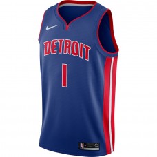 Detroit Pistons Reggie Jackson Men's Nike Blue Swingman Jersey - Icon Edition