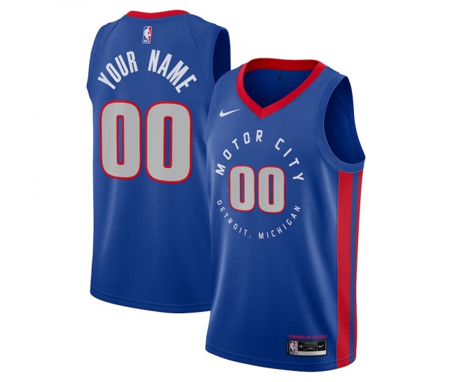 Detroit Pistons Men's Nike Blue 2020/21 Swingman Custom Jersey - City Edition