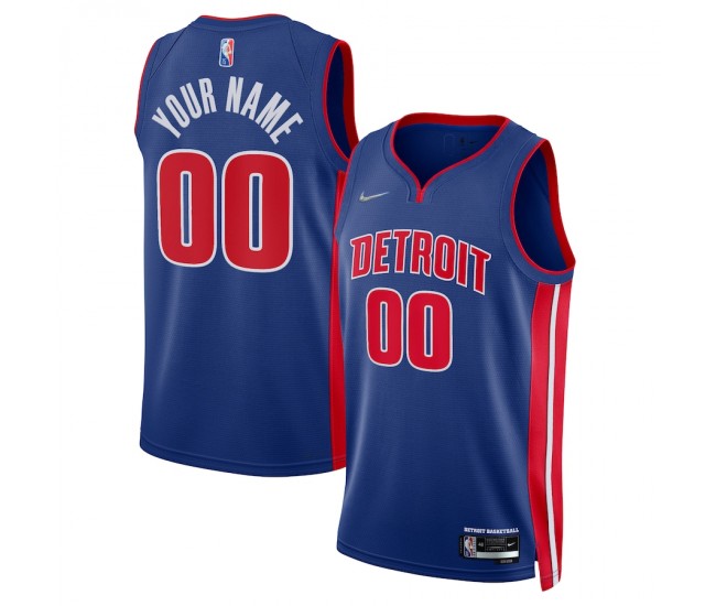 Detroit Pistons Men's Nike Blue 2021/22 Diamond Swingman Custom Jersey - Icon Edition