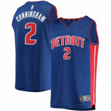 Detroit Pistons Cade Cunningham Men's Fanatics Branded Blue 2021/22 Fast Break Replica Jersey - Icon Edition