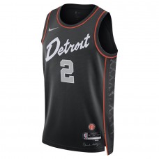 Detroit Pistons Cunningham Nike 2023 Men Swingman City Edition Jersey Black
