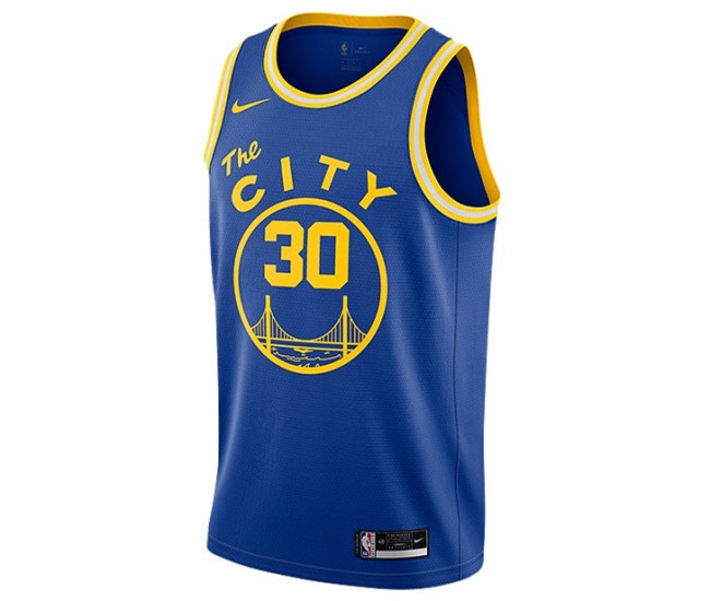 Golden State Warriors Curry Nike 2023 Men Swingman Hardwood Classics Jersey Blue