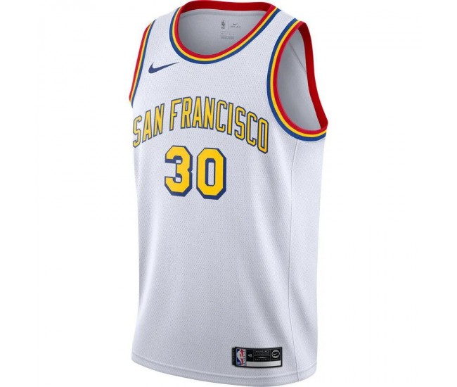 Golden State Warriors Curry Nike 2023 Men Swingman Hardwood Classics Jersey White