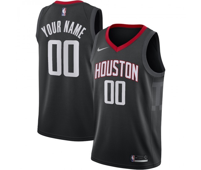 Houston Rockets Men's Nike Black Swingman Custom Jersey - Statement Edition