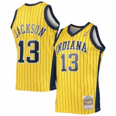Indiana Pacers Mark Jackson Men's Mitchell & Ness Gold 1999-00 Hardwood Classics Swingman Jersey