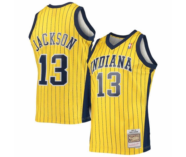 Indiana Pacers Mark Jackson Men's Mitchell & Ness Gold 1999-00 Hardwood Classics Swingman Jersey