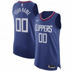 LA Clippers Men's Nike Blue Authentic Custom Jersey - Icon Edition