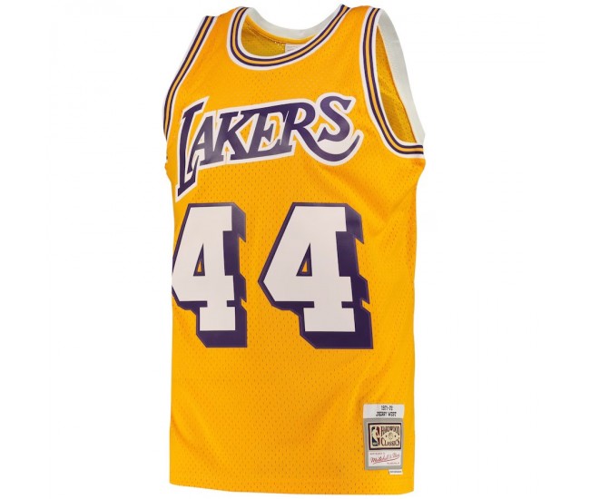 Los Angeles Lakers Jerry West Mitchell Ness 2023 Men Hardwood Classics Jersey Light Gold