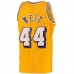 Los Angeles Lakers Jerry West Mitchell Ness 2023 Men Hardwood Classics Jersey Light Gold