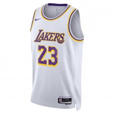 Los Angeles Lakers James Nike 2023 Men Swingman Association Edition Jersey White