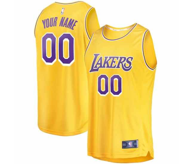 Los Angeles Lakers Men's Fanatics Branded Gold 2018/19 Fast Break Custom Replica Jersey - Icon Edition
