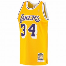 Los Angeles Lakers Oneal Mitchell Ness 2023 Men Hardwood Classics Jersey Yellow