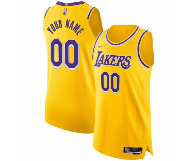 Los Angeles Lakers Men's Nike Gold 2021/22 Diamond Swingman Authentic Custom Jersey - Icon Edition