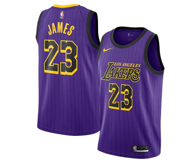 Los Angeles Lakers James Nike 2023 Men Swingman City Edition Jersey Purple