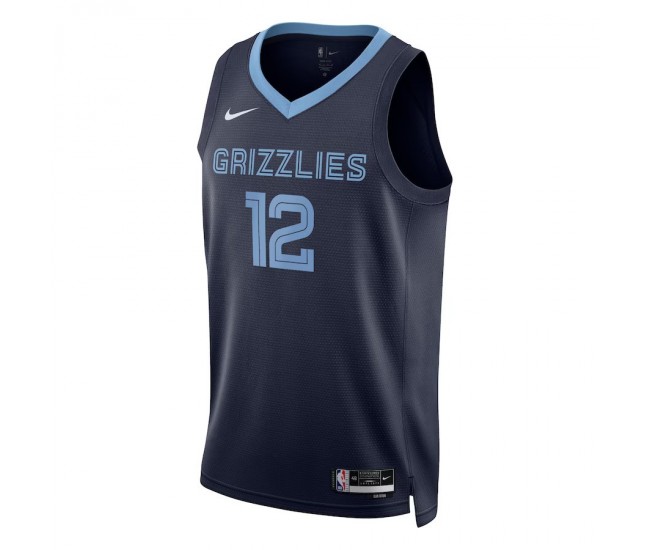 Memphis Grizzlies Morant Nike 2023 Men Swingman Icon Edition Jersey Navy