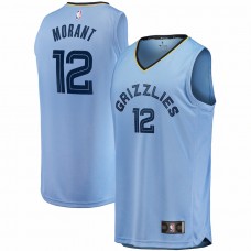 Memphis Grizzlies Ja Morant Men's Fanatics Branded Light Blue 2020/21 Fast Break Player Jersey - Statement Edition