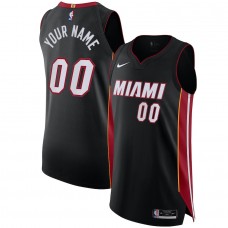 Miami Heat Men's Nike Black Authentic Custom Jersey - Icon Edition