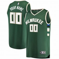 Milwaukee Bucks Men's Fanatics Branded Hunter Green Fast Break Custom Replica Jersey - Icon Edition