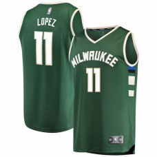 Milwaukee Bucks Brook Lopez Men's Fanatics Branded Green Fast Break Replica Player Jersey - Icon Edition