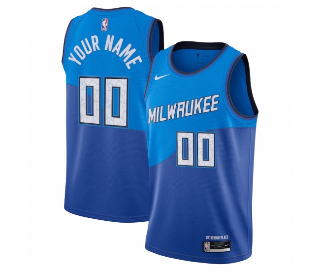 Milwaukee Bucks Men's Nike Blue 2020/21 Swingman Custom Jersey - City Edition