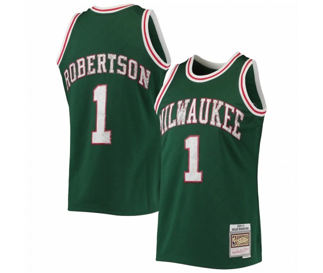 Milwaukee Bucks Oscar Robertson Men's Mitchell & Ness Green 1996-97 Hardwood Classics NBA 75th Anniversary Diamond Swingman Jersey