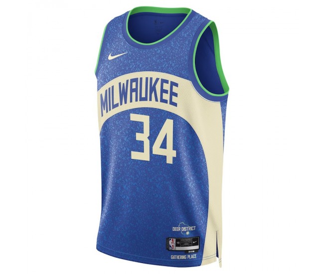 Milwaukee Bucks Antetokounmpo Nike 2023 Men Swingman City Edition Jersey Blue