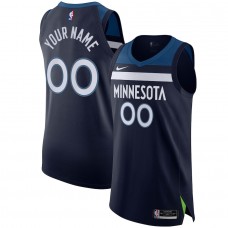 Minnesota Timberwolves Men's Nike Navy Authentic Custom Jersey - Icon Edition