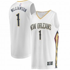 New Orleans Pelicans Zion Williamson Men's Fanatics Branded White Replica Fast Break Jersey - Association Edition