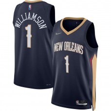 New Orleans Pelicans Zion Williamson Men's Nike Navy 2021/22 Diamond Swingman Jersey - Icon Edition