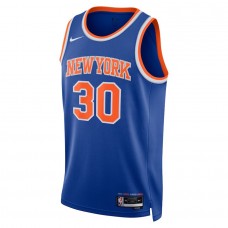 New York Knicks Randle Nike 2023 Men Swingman Icon Edition Jersey Blue