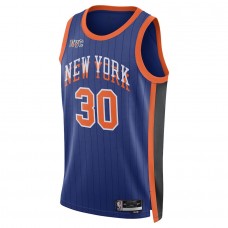 New York Knicks Randle Nike 2023 Men Swingman City Edition Jersey Blue