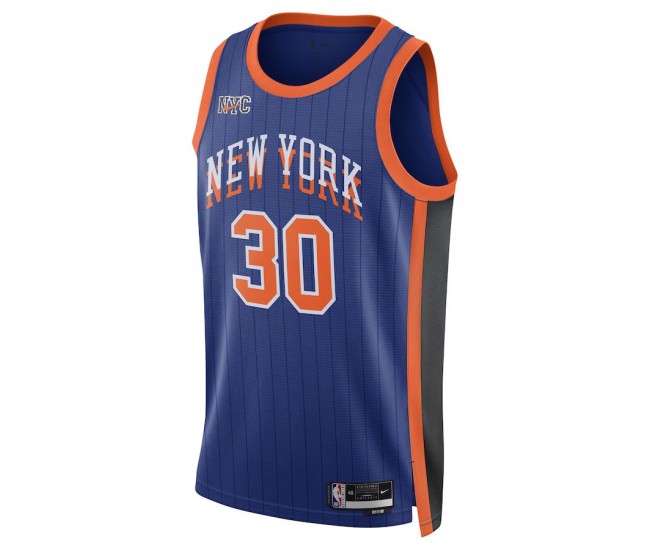 New York Knicks Randle Nike 2023 Men Swingman City Edition Jersey Blue