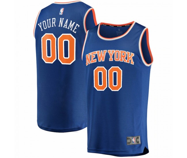 New York Knicks Men's Fanatics Branded Blue Fast Break Custom Replica Jersey - Icon Edition