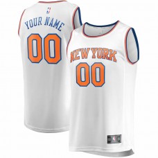 New York Knicks Men's Fanatics Branded White Fast Break Custom Replica Jersey - Association Edition